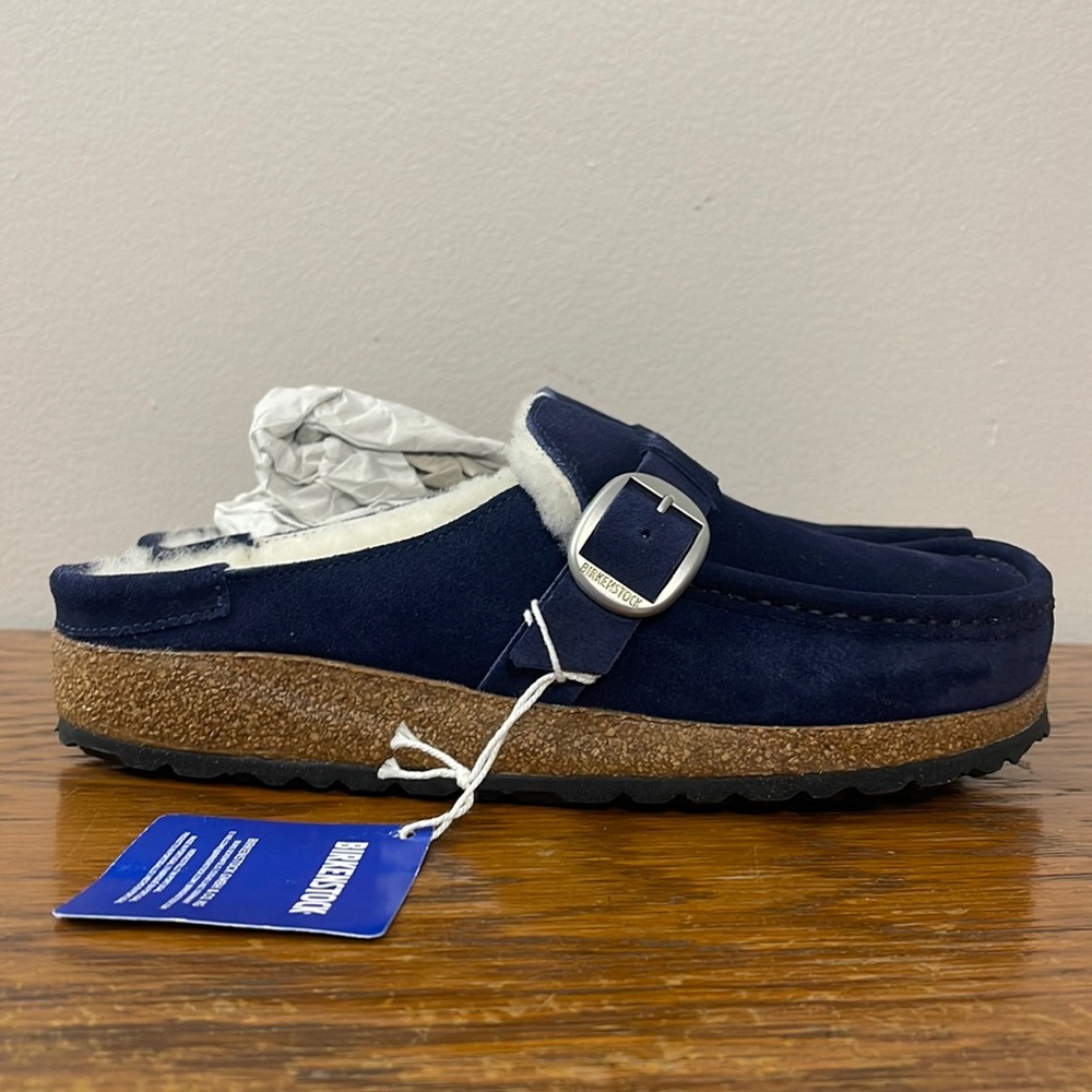 Birkenstock Buckley Shearling clog blue size 38 narrow fit